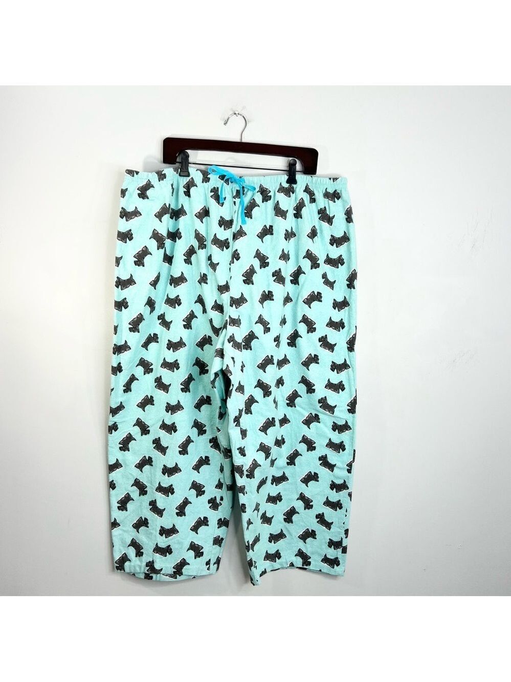 Aqua blue cotton flannel Scottie dog lounge pants pyjama pants XXL / 20 - Picture 3 of 14
